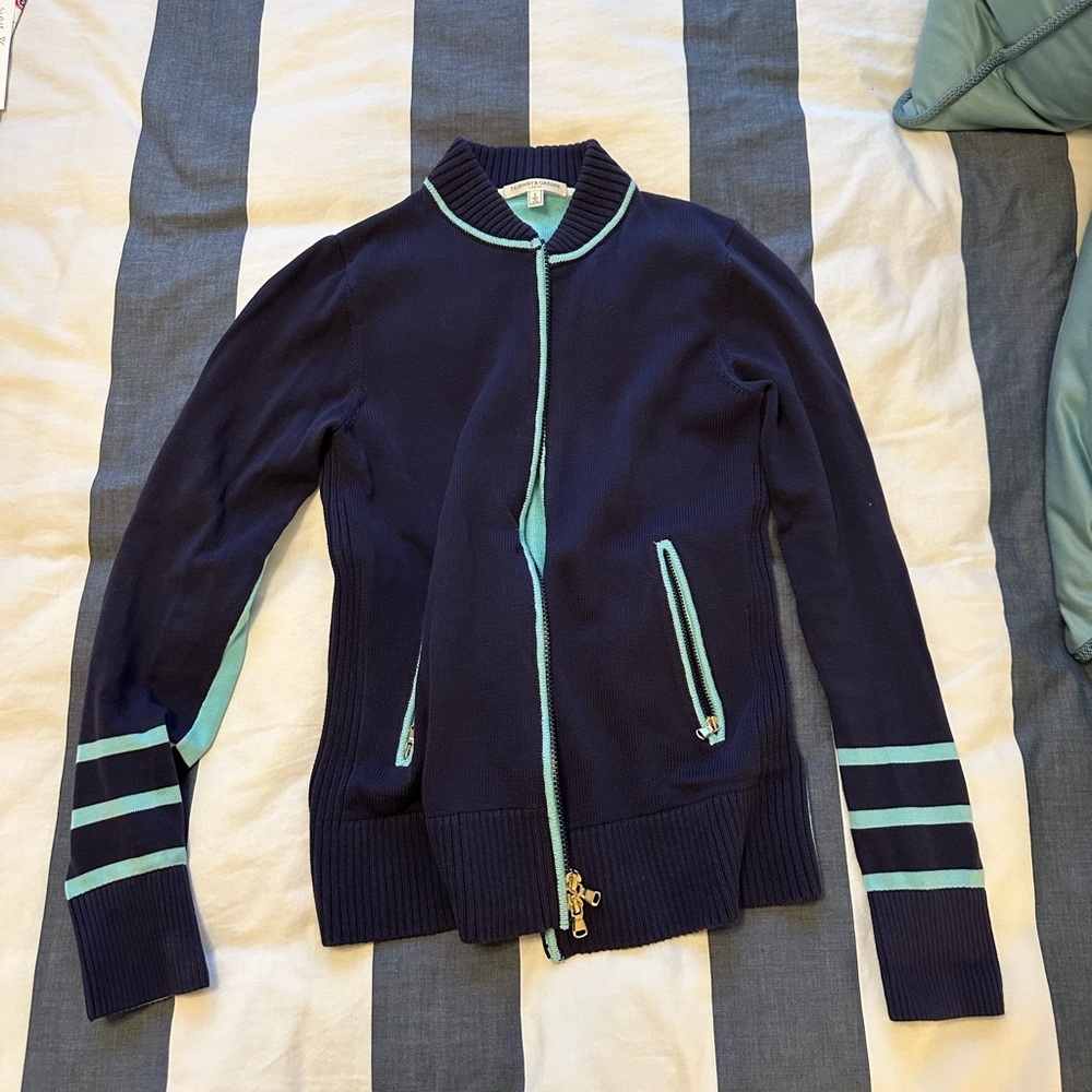 Fairway & Greene Cotton Knit Zip Up Jacket